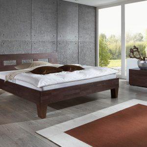 Massivholzbett Sydney in Buche wenge lackiert