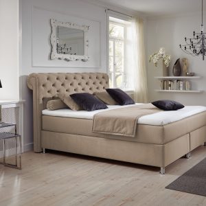 Polsterbett Palermo mit Bettkasten beige