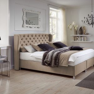 Polsterbett Venedig mit Bettkasten beige