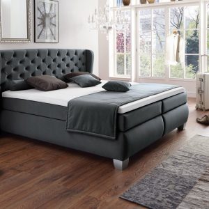 Boxspringbett Venedig - Stoffbezug anthrazit