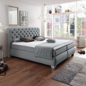 Boxspringbett Palermo - Stoffbezug grau