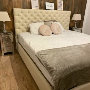 Polsterbett Vintage Gala mit Bettkasten - Stoffbezug Hi900 cream