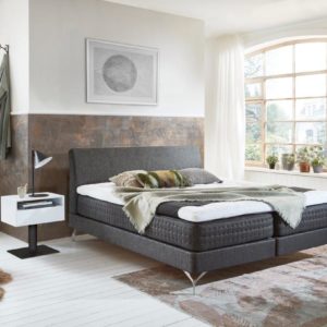 Boxspringbett Odense - Stoffbezug grey
