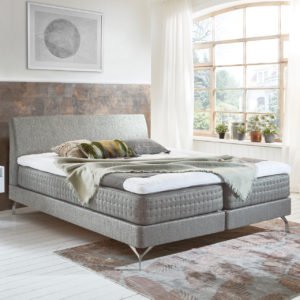 Boxspringbett Odense - Stoffbezug silver