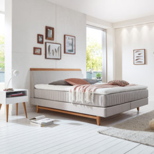 Boxspringbett Herning - Stoffbezug silver